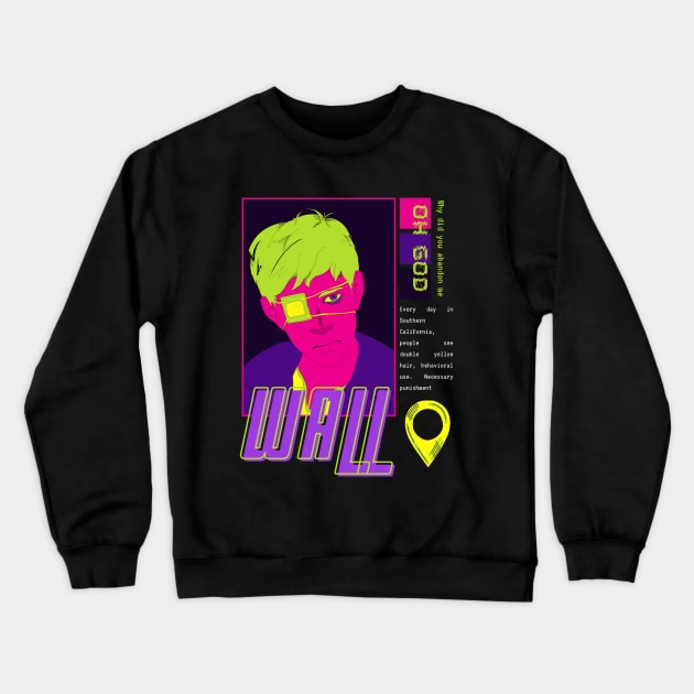 Southern California - Cyberpunk Weird Bad Translation Crewneck Sweatshirt by raspberry-tea